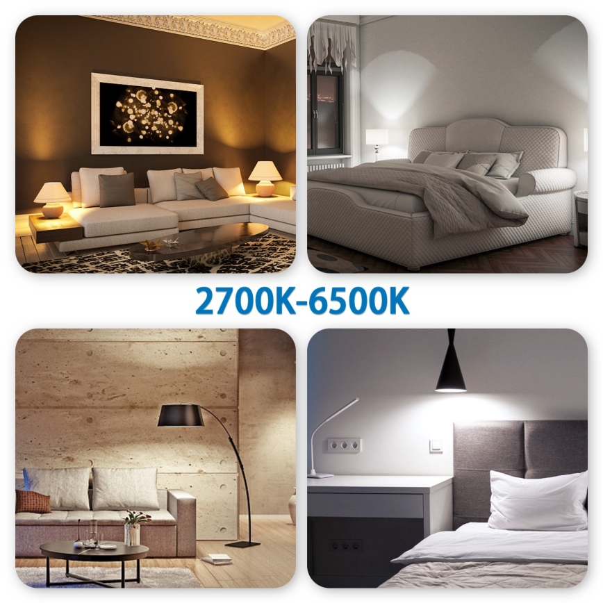 Dimmbare LED-RGBW-Lampe MESH Smart GU10/6,5W/230V 2700-6500K - Aigostar
