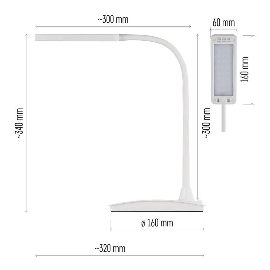 Dimmbare LED-Tischlampe EDDY LED/6W/230V 3000/4500/6800K weiß