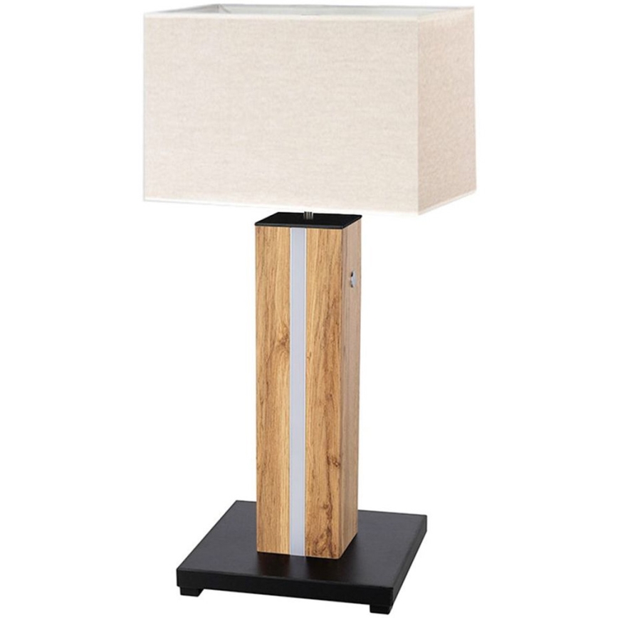 Dimmbare LED-Tischleuchte FLAME 1xE27/40W+ LED/4,6W/230V 56,5 cm Eiche