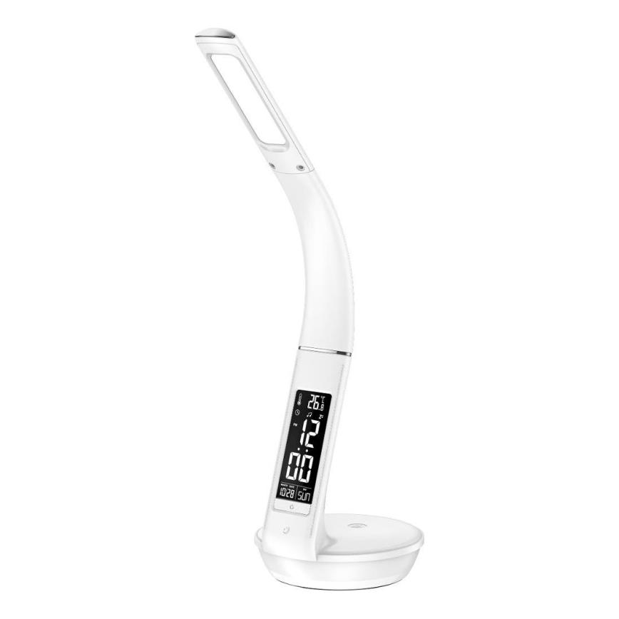 Dimmbare LED-Tischleuchte mit kabelloser Qi-Aufladung 5W und Anzeige LED/6W/230V/1xCR2032 3000/4000/6000K weiß