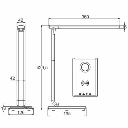 Dimmbare LED-Touch-Lampe mit drahtloser Aufladung MEGGIE LED/8W/230V + USB