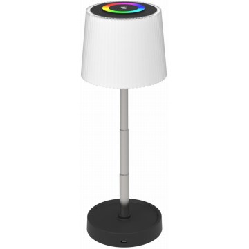 Dimmbare RGBW-LED-Außen-Tischleuchte, wiederaufladbar, 2W/5V, IP44, 1200 mAh, grau