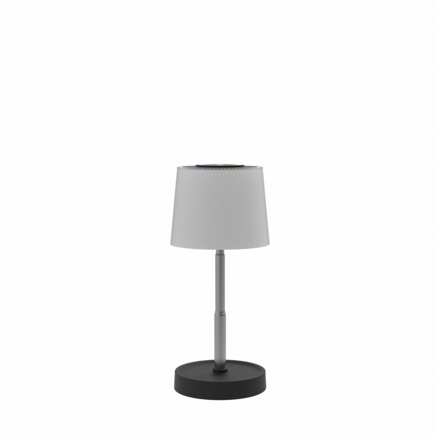 Dimmbare RGBW-LED-Außen-Tischleuchte, wiederaufladbar, 2W/5V, IP44, 1200 mAh, grau