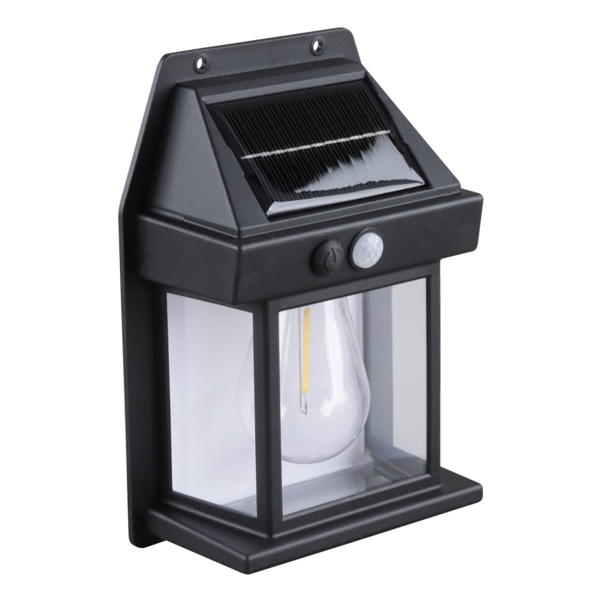 Dimmbare Solar-LED-Laterne mit Sensor, 3,7 V, IP44, 1200 mAh