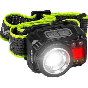 Dimmbare, wiederaufladbare LED-Stirnlampe mit Sensor und rotem Licht LED/6W/5V/3xAAA IP66 500 lm 1200 mAh