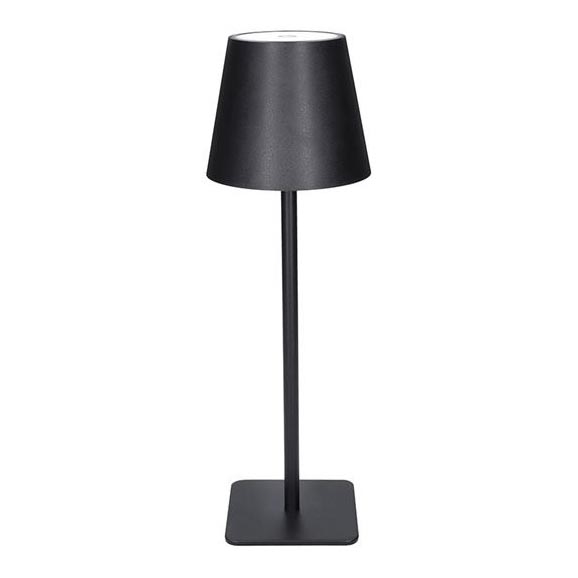Dimmbare, wiederaufladbare Touch-LED-Tischlampe LUCCA, 3,7 V, 3000/4000/6500 K, 2000 mAh, schwarz