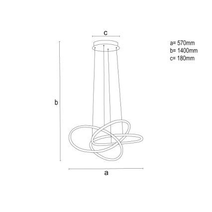 Dimmbare LED-Pendelleuchte an Kabel LED/95W/230V 3000-6500K Ø 57 cm + Fernbedienung