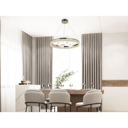 Dimmbarer LED-Kristall-Kronleuchter an Kabel THALIA LED/55W/230V 3000-6000K Ø 80 cm + Fernbedienung