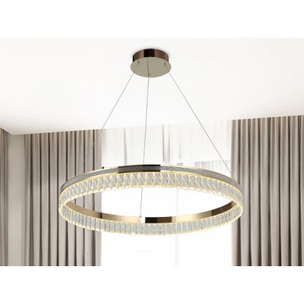 Dimmbarer LED-Kristall-Kronleuchter an Kabel THALIA LED/55W/230V 3000-6000K Ø 80 cm + Fernbedienung