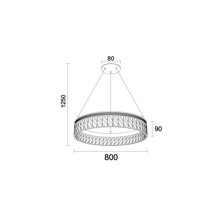 Dimmbarer LED-Kristall-Kronleuchter an Kabel THALIA LED/55W/230V 3000-6000K Ø 80 cm + Fernbedienung
