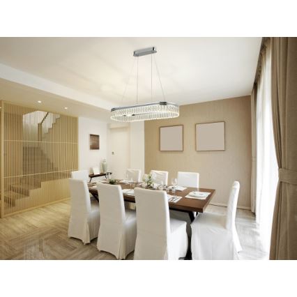LED-dimmbarer Kristall-Kronleuchter mit Seilaufhängung THALIA LED/50W/230V 3000-6000K + Fernbedienung