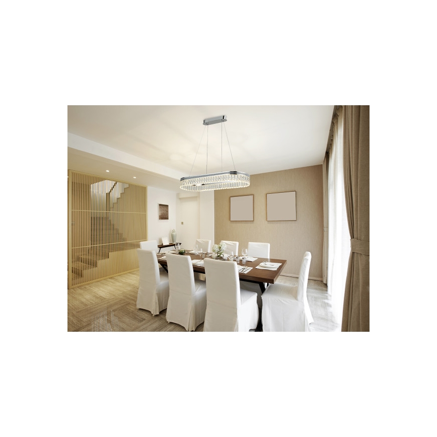 LED-dimmbarer Kristall-Kronleuchter mit Seilaufhängung THALIA LED/50W/230V 3000-6000K + Fernbedienung