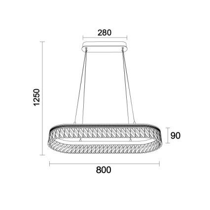 LED-dimmbarer Kristall-Kronleuchter mit Seilaufhängung THALIA LED/50W/230V 3000-6000K + Fernbedienung