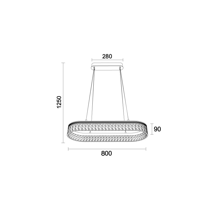LED-dimmbarer Kristall-Kronleuchter mit Seilaufhängung THALIA LED/50W/230V 3000-6000K + Fernbedienung