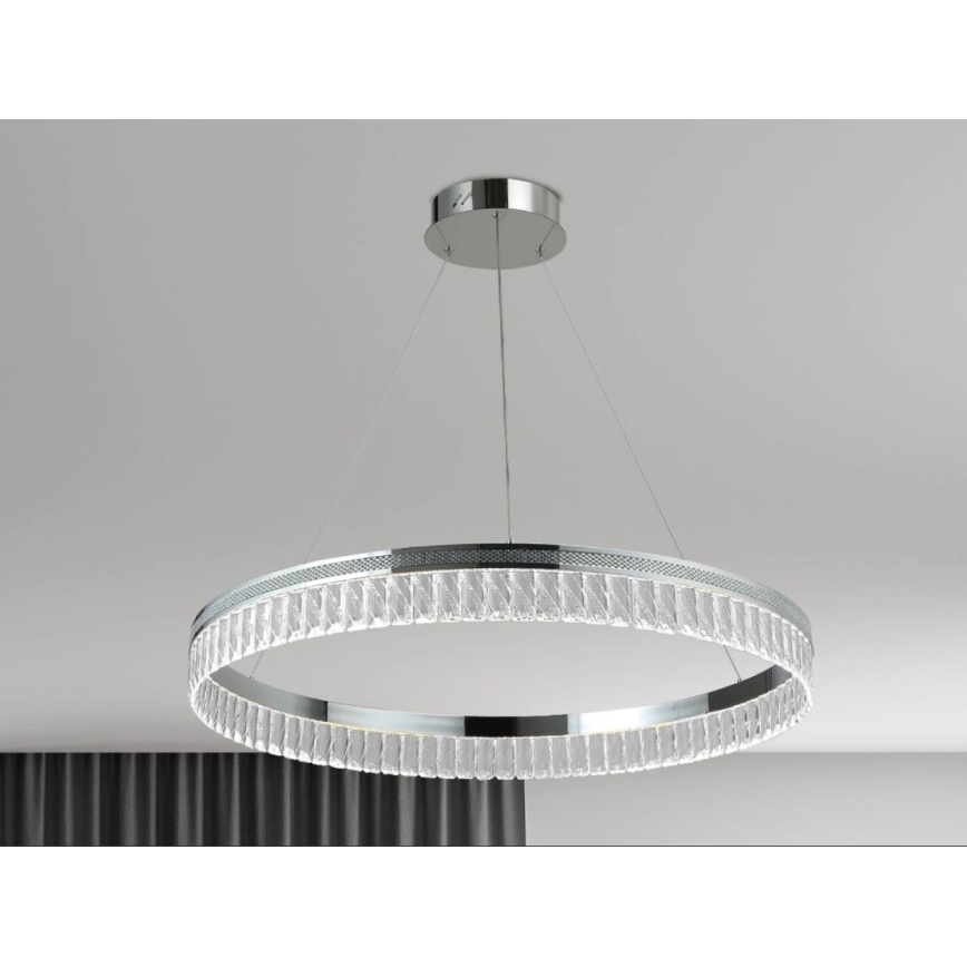 LED-dimmbarer Kristall-Kronleuchter an Stahlseil THALIA LED/55W/230V 3000-6000K Ø 80 cm + Fernbedienung