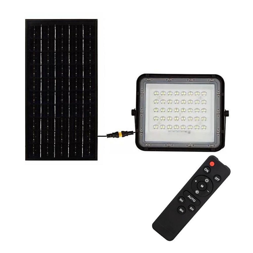 Dimmbarer LED-Outdoor-Solarstrahler LED/10W/3,2V IP65 4000K 6000 mAh schwarz + Fernbedienung