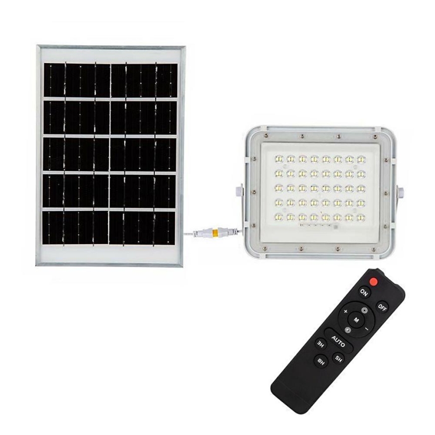 Dimmbarer LED-Outdoor-Solarstrahler LED/10W/3,2V IP65 4000K 6000 mAh weiß + Fernbedienung