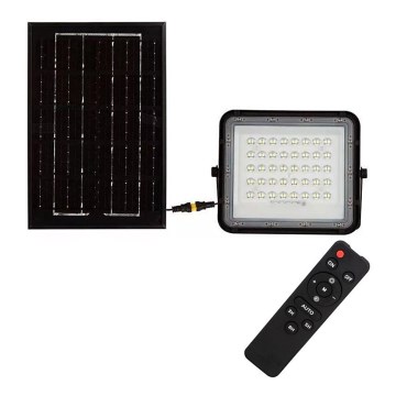 Dimmbarer LED-Outdoor-Solarstrahler LED/6W/3,2V IP65 4000K 5000 mAh schwarz + Fernbedienung