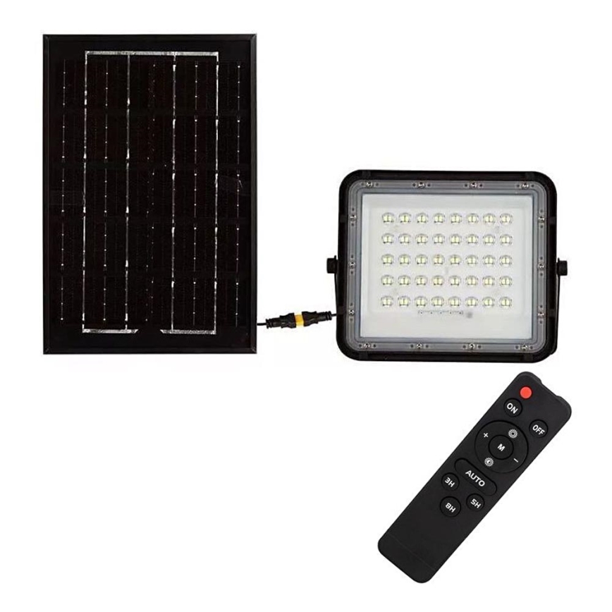 Dimmbarer LED-Outdoor-Solarstrahler LED/6W/3,2V IP65 6400K 5000 mAh schwarz + Fernbedienung