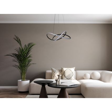 LED-dimmbare Pendelleuchte an Kabel LED/85W/230V 3000-6500K Ø 60 cm + Fernbedienung