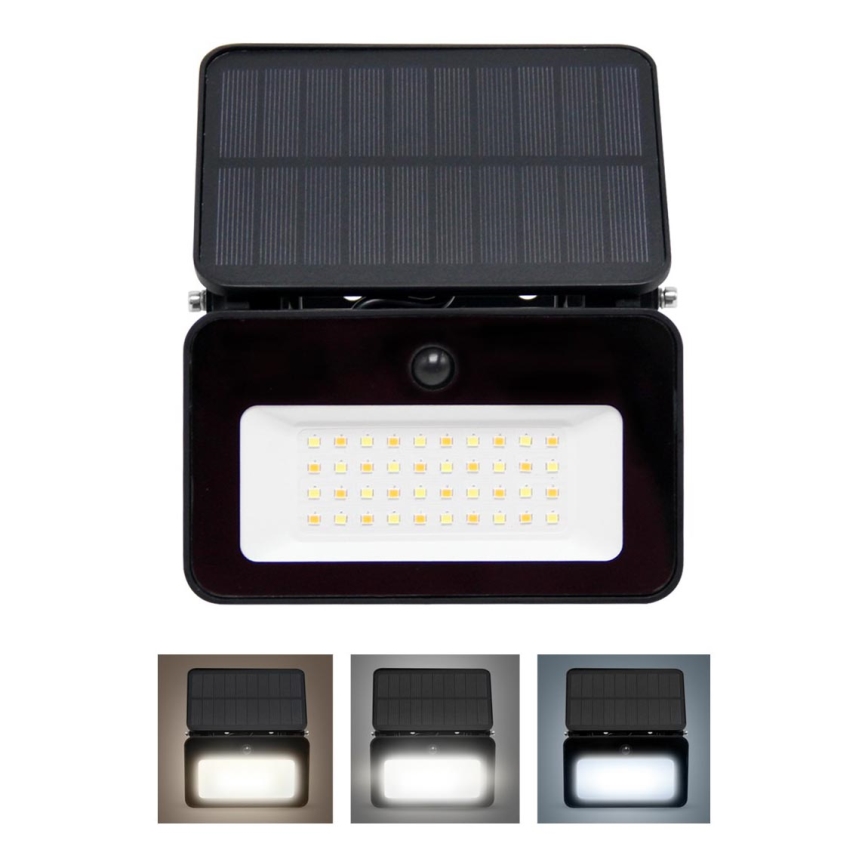 Dimmbarer LED-Solarstrahler mit Bewegungs- und Dämmerungssensor LED/6W/3,7V 2200 mAh 3000/4000/6500K IP65