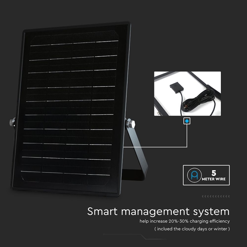 Dimmbarer LED-Solarstrahler mit Sensor LED/10W/3,7V 4000/6000K IP65 3600 mAh + Fernbedienung
