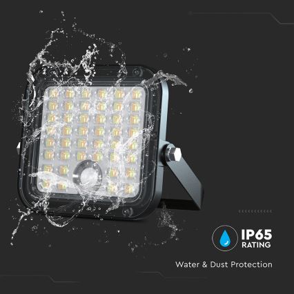 Dimmbarer LED-Solarstrahler mit Sensor LED/10W/3,7V 4000/6000K IP65 3600 mAh + Fernbedienung