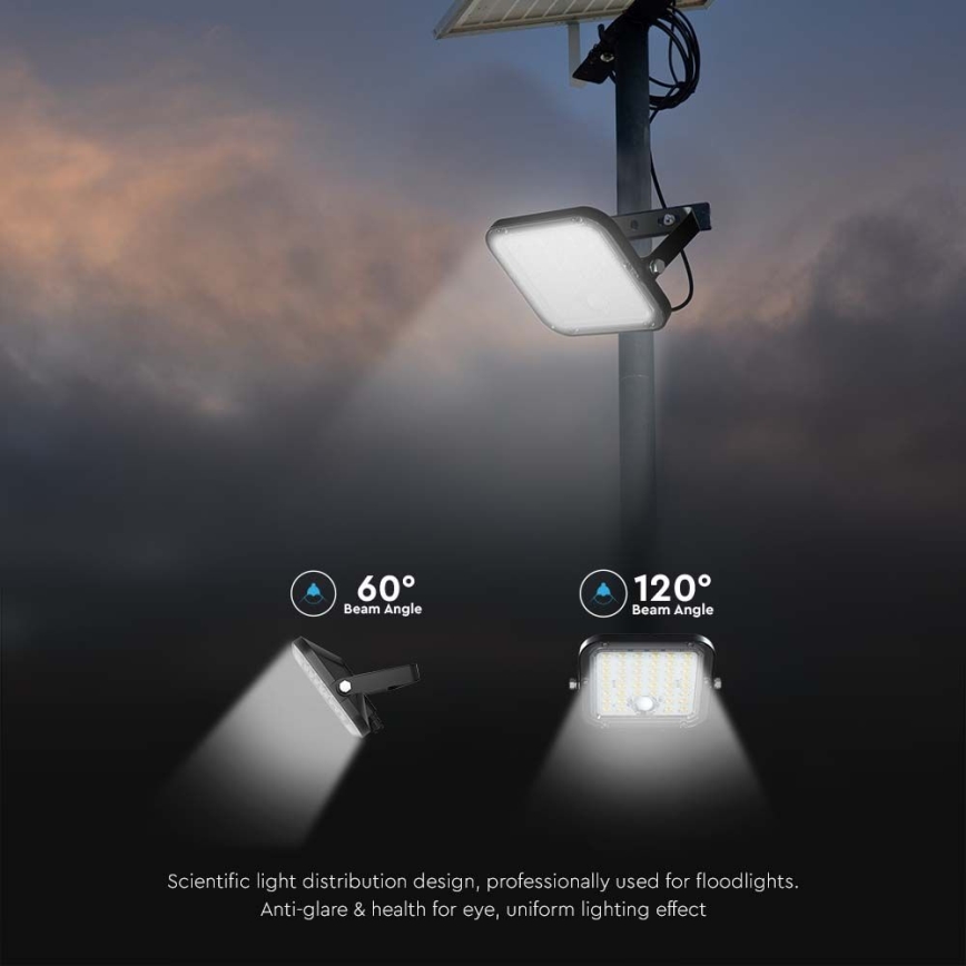 Dimmbarer LED-Solarstrahler mit Sensor LED/10W/3,7V 4000/6000K IP65 3600 mAh + Fernbedienung