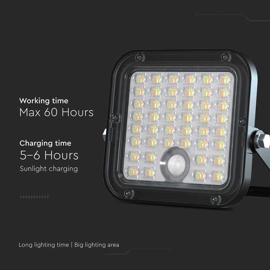 Dimmbarer LED-Solarstrahler mit Sensor LED/10W/3,7V 4000/6000K IP65 3600 mAh + Fernbedienung