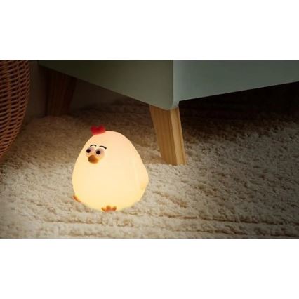 Dimmbares aufladbares LED-Nachtlicht für Kinder LED/1W/5V 3000K 800 mAh Huhn