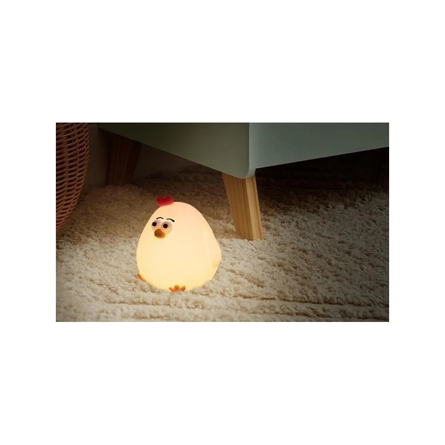 Dimmbares aufladbares LED-Nachtlicht für Kinder LED/1W/5V 3000K 800 mAh Huhn