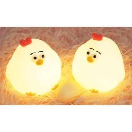 Dimmbares aufladbares LED-Nachtlicht für Kinder LED/1W/5V 3000K 800 mAh Huhn