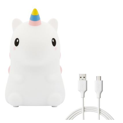 LED RGBW dimmbares, wiederaufladbares, berührungsgesteuertes Kinder-Nachtlicht UNICORN LED/1W/5V 1200 mAh
