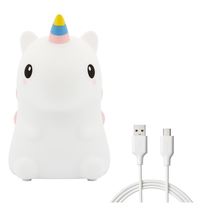 LED RGBW dimmbares, wiederaufladbares, berührungsgesteuertes Kinder-Nachtlicht UNICORN LED/1W/5V 1200 mAh
