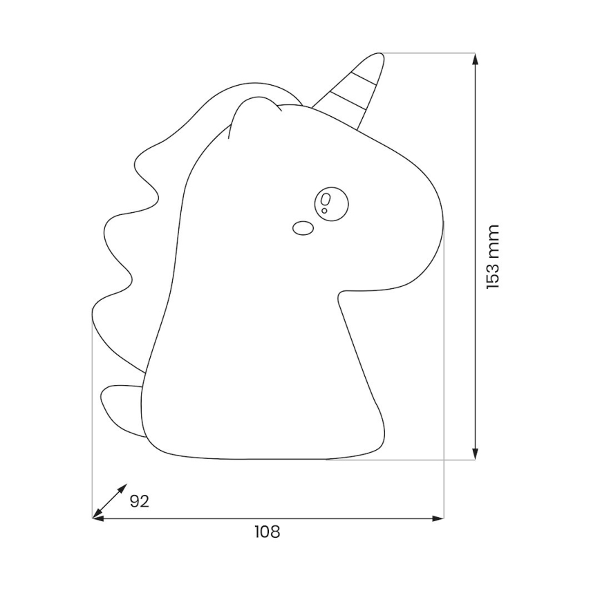 LED RGBW dimmbares, wiederaufladbares, berührungsgesteuertes Kinder-Nachtlicht UNICORN LED/1W/5V 1200 mAh