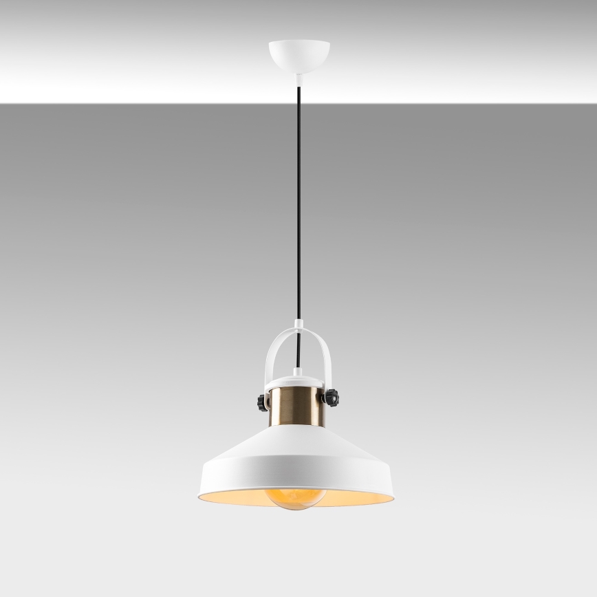 DODO Hängeleuchte mit Seilaufhängung, 1x E27/40W/230V, weiß/bronze