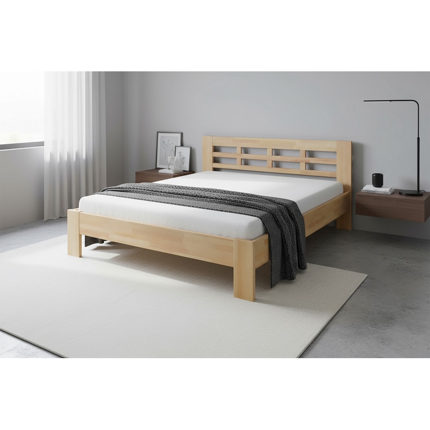 Doppelbett aus massivem Holz ANGELA 180x200 cm Buche