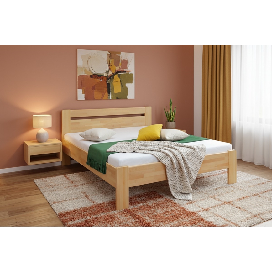 Doppelbett aus Massivholz AMARA 180x200 cm Buche