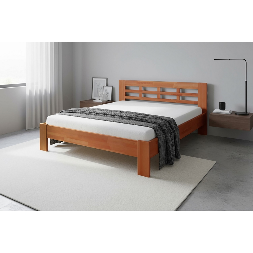 Doppelbett aus Massivholz ANGELA 180x200 cm helles Nuss