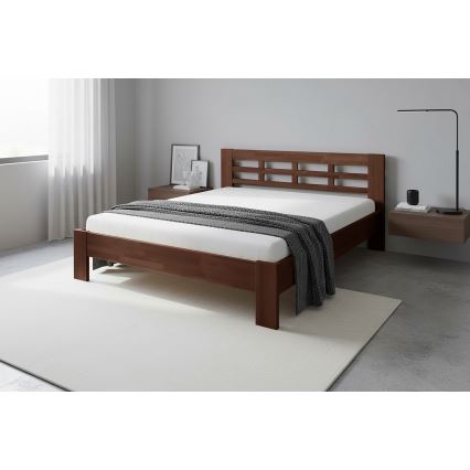 Doppelbett aus Massivholz ANGELA 180x200 cm Nussbaum