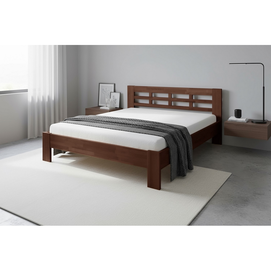 Doppelbett aus Massivholz ANGELA 180x200 cm Nussbaum