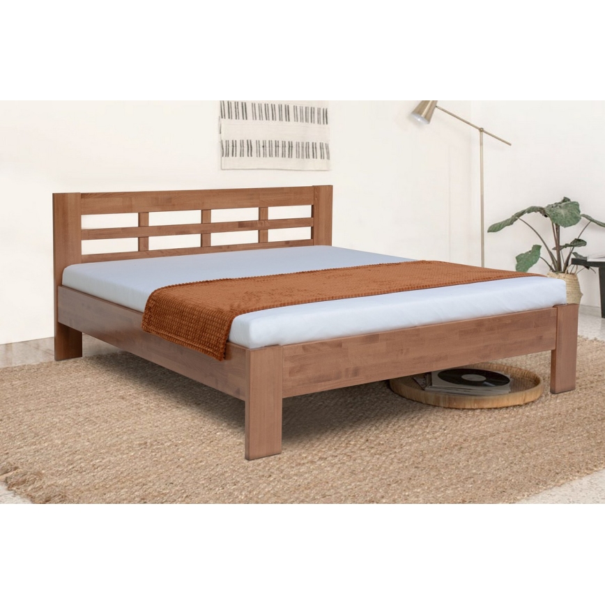 Doppelbett aus Massivholz ANGELA 180x200 cm Pflaume