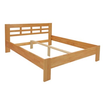 Doppelbett aus Massivholz ANGELA 180x200 cm Walnuss Leuchte