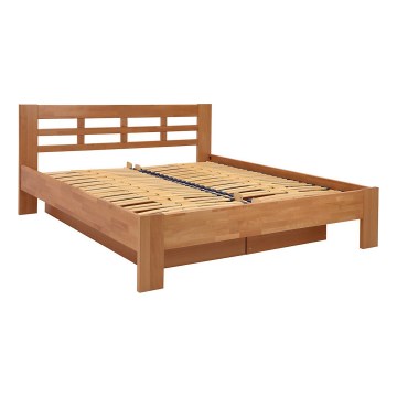 Doppelbett aus Massivholz mit Stauraum ANGELA 180x200 cm Pflaume