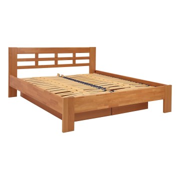 Doppelbett aus Massivholz mit Stauraum ANGELA 180x200 cm Walnuss