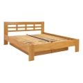 Doppelbett aus Massivholz mit Stauraum ANGELA 180x200 cm Walnuss Leuchte