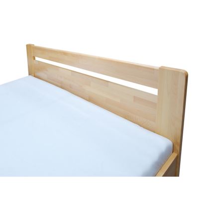 Doppelbett mit Lattenrost und Stauraum aus Massivholz AMARA 180x200 cm Buche