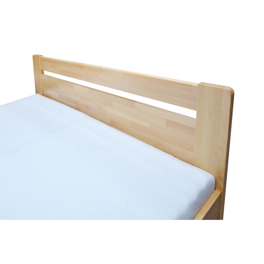 Doppelbett mit Lattenrost und Stauraum aus Massivholz AMARA 180x200 cm Buche