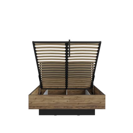 Doppelbett mit Stauraum OREN 140x200 cm braun/schwarz