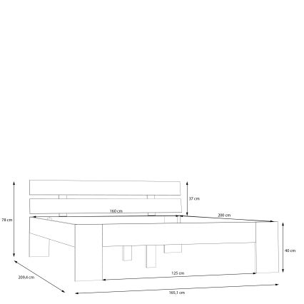 Doppelbett PIROA 160x200 cm beige